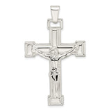 Sterling Silver Crucifix Pendant with Detailed Jesus Figure, Catholic Religious Jewelry