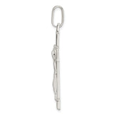 Sterling Silver Crucifix Pendant with Mirror Finish, Religious Cross Design for Men and Women