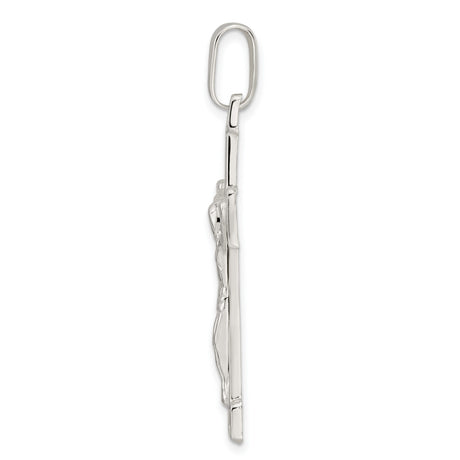 Sterling Silver Crucifix Pendant with Mirror Finish, Religious Cross Design for Men and Women