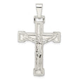 Sterling Silver Crucifix Pendant with Mirror Finish, Religious Cross Design for Men and Women