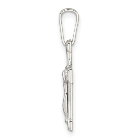 Sterling Silver Crucifix Pendant with Raised Christ Detail, Classic Christian Cross Jewelry