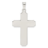 Sterling Silver Crucifix Pendant with High Relief Jesus Figure and Polished Cross Design