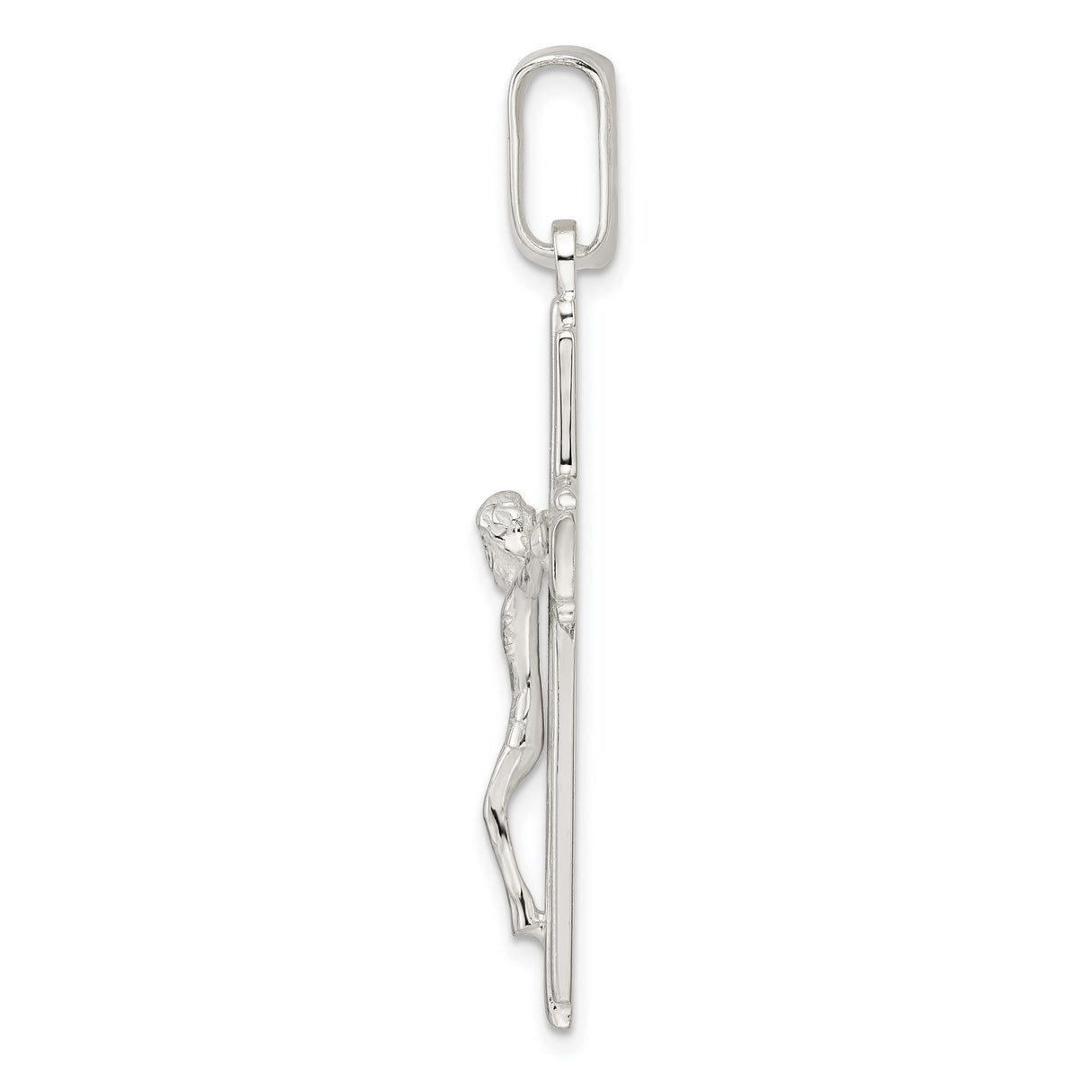 Sterling Silver Crucifix Cross Pendant with Jesus Figure, Christian Symbolic Design