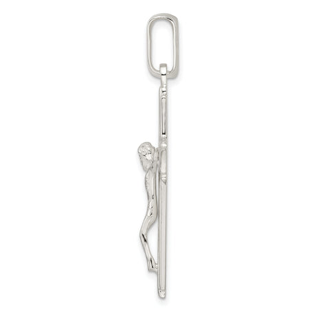 Sterling Silver Crucifix Cross Pendant with Jesus Figure, Christian Symbolic Design