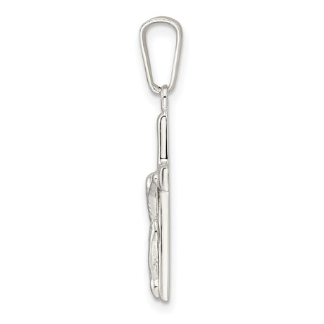 Sterling Silver Crucifix Cross Pendant with Sculpted Christ Figure, Religious Charm for Men and Women