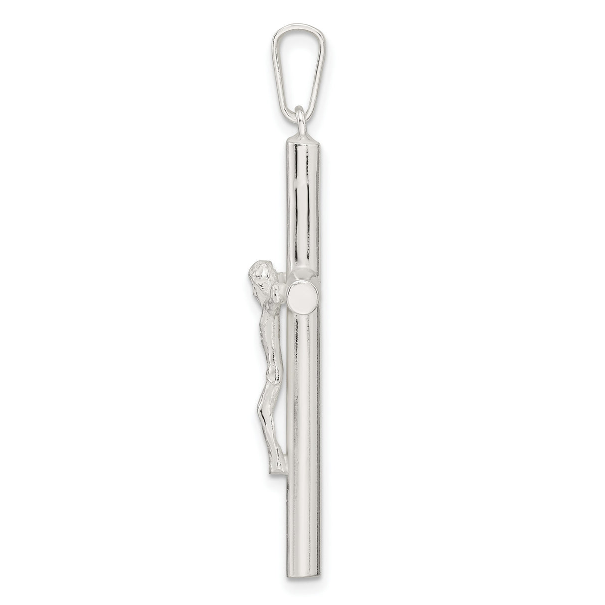 Sterling Silver Crucifix Cross Pendant with Detailed Christ Design, Classic Christian Symbol