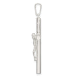 Sterling Silver Crucifix Cross Pendant with Detailed Christ Design, Classic Christian Symbol