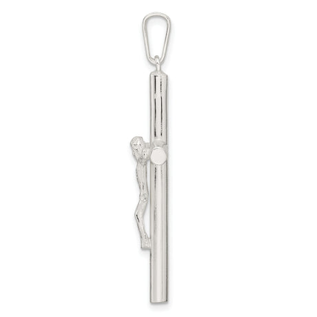 Sterling Silver Crucifix Cross Pendant with Detailed Christ Design, Classic Christian Symbol