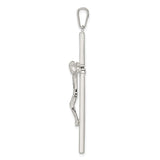 Sterling Silver Crucifix Pendant with Jesus, Polished Religious Cross Charm for Men and Women