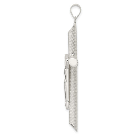Sterling Silver Crucifix Cross Pendant with Detailed Jesus Design and Textured Finish
