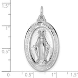 Sterling Silver Miraculous Medal Pendant with Virgin Mary, Catholic Religious Jewelry