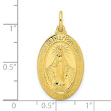 Polished Solid Miraculous Medal Charm Pendant in Real 925 Sterling SIlver