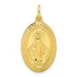 Polished Solid Miraculous Medal Charm Pendant in Real 925 Sterling SIlver