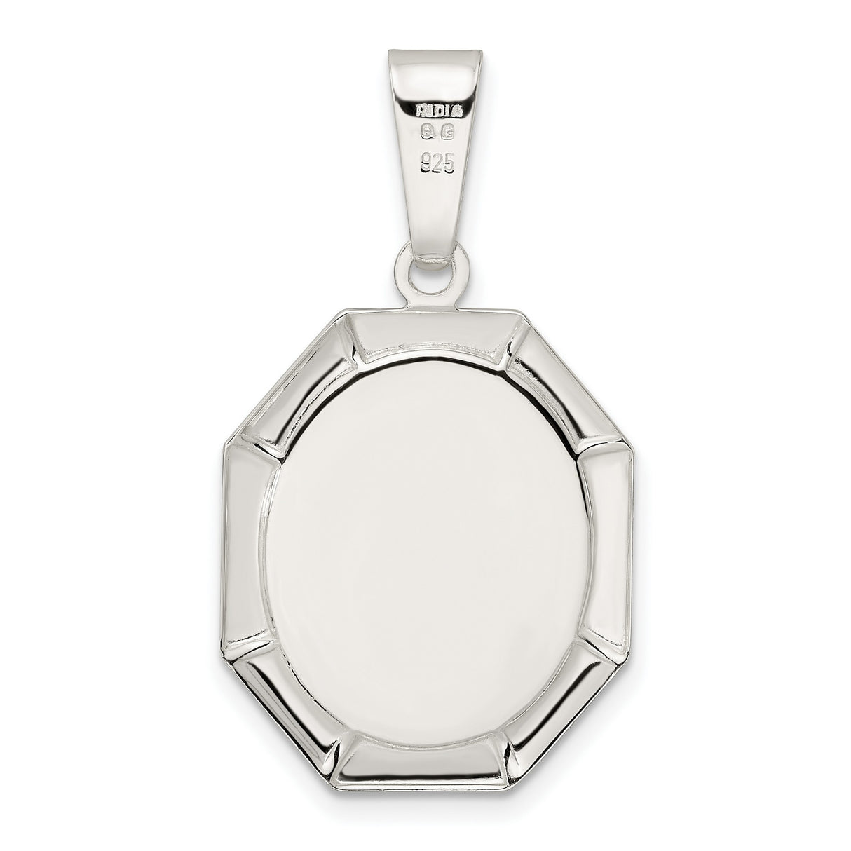 Sterling Silver Virgin Mary Pendant, Catholic Religious Medal with Prayer Detail