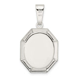 Sterling Silver Virgin Mary Pendant, Catholic Religious Medal with Prayer Detail