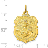 Polished Solid Saint Michael Medal Charm Pendant in Real 925 Sterling SIlver