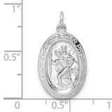 Polished Solid Saint Christopher Charm Pendant in Real 925 Sterling Silver