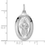 Sterling Silver St. Jude Thaddeus Pendant Medal, Pray for Us Inscription, Catholic Religious Charm