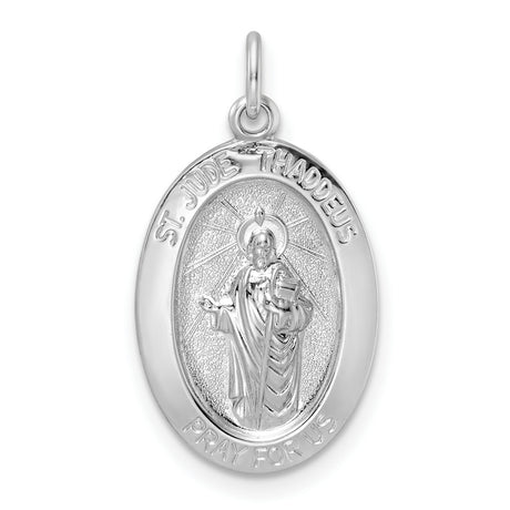 Sterling Silver St. Jude Thaddeus Pendant, Catholic Prayer Medal for Men and Women