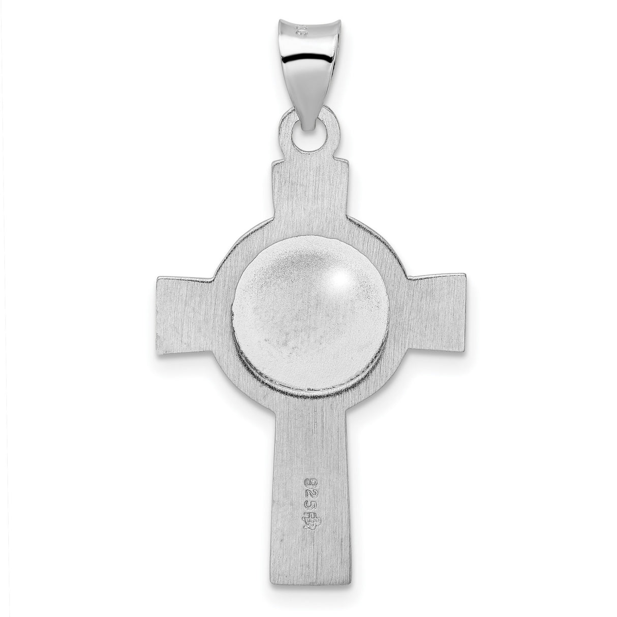 Sterling Silver Cross Pendant with Saint Michael Archangel Design and Braided Detail