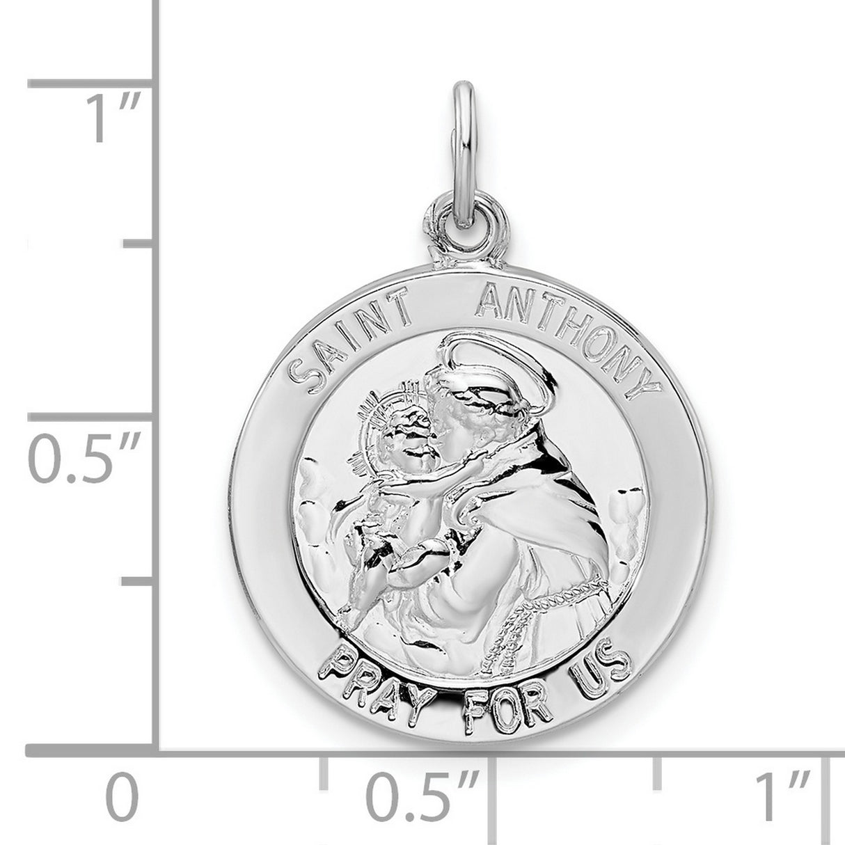 Sterling Silver Saint Anthony Pendant, Religious Medal, Catholic Christian Jewelry