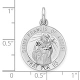 Sterling Silver Saint Francis Pendant with Crucifix Detail, Catholic Medal for Men and Women