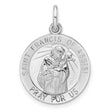 Sterling Silver Saint Francis Pendant with Crucifix Detail, Catholic Medal for Men and Women