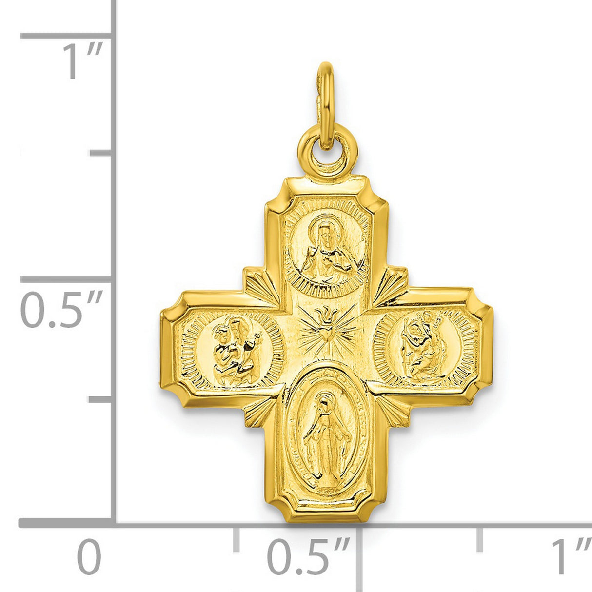 Polished Solid Miraculous Medal Charm Pendant in Real 925 Sterling SIlver
