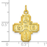Polished Solid Miraculous Medal Charm Pendant in Real 925 Sterling SIlver