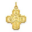 Polished Solid Miraculous Medal Charm Pendant in Real 925 Sterling SIlver
