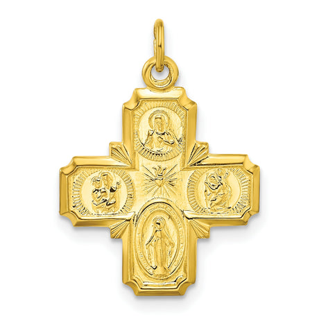 Polished Solid Miraculous Medal Charm Pendant in Real 925 Sterling SIlver