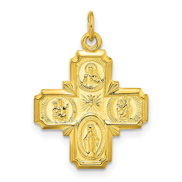 Polished Solid Miraculous Medal Charm Pendant in Real 925 Sterling SIlver