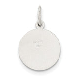 Sterling Silver Angel Pendant with Winged Cherub Engraving, Christian Faith Medal Charm