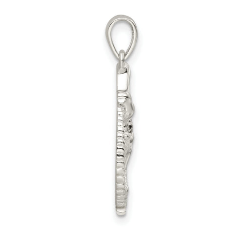 Polished Dove with Hands Charm Pendant in Real 925 Sterling Silver
