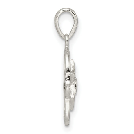 Sterling Silver Hamsa Pendant with Star of David and Chai Symbol, Jewish Religious Charm