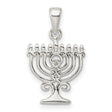 Sterling Silver Menorah Pendant, Traditional Jewish Symbol, Spiritual Faith Charm