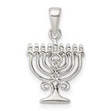 Sterling Silver Menorah Pendant, Traditional Jewish Symbol, Spiritual Faith Charm