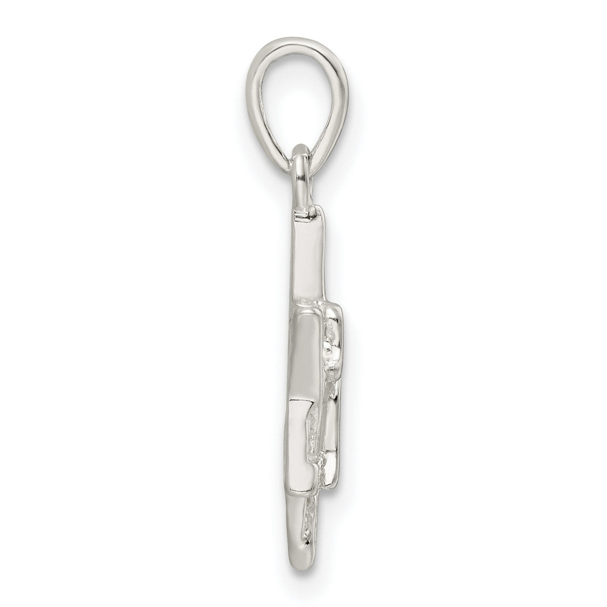 Polished and Diamond-Cut Star of David with Chai Charm Pendant in Real 925 Sterling Silver