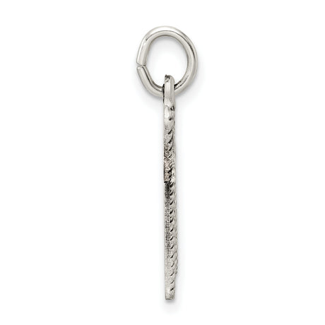 Sterling Silver Chai Pendant with Textured Detailing, Jewish Symbol of Life