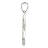 Sterling Silver Star of David Pendant with Textured Detailing, Unisex Judaica Charm