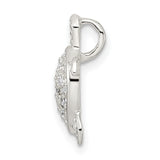 Sterling Silver Turtle Pendant with Cubic Zirconia, Ocean-Inspired Sea Life Design