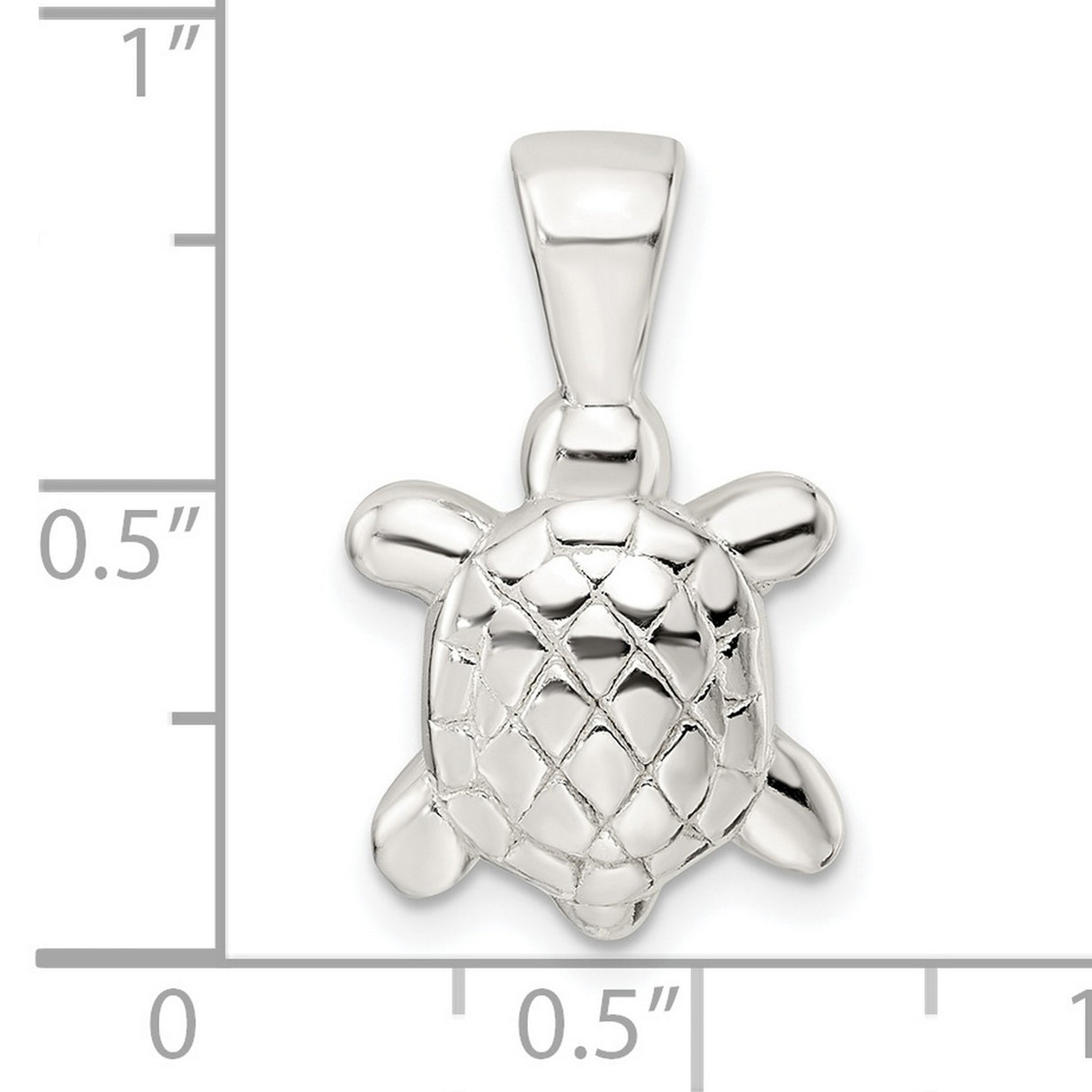 Sterling Silver Turtle Pendant with Detailed Sea Turtle Design, Ocean-Inspired Nautical Jewelry