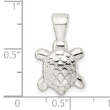 Sterling Silver Turtle Pendant with Detailed Sea Turtle Design, Ocean-Inspired Nautical Jewelry