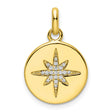 CZ Star Disc Charm Pendant in Real 925 Sterling Silver