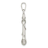Sterling Silver Anchor Cross Pendant with Polished Rope Detail, Nautical Christian Symbol