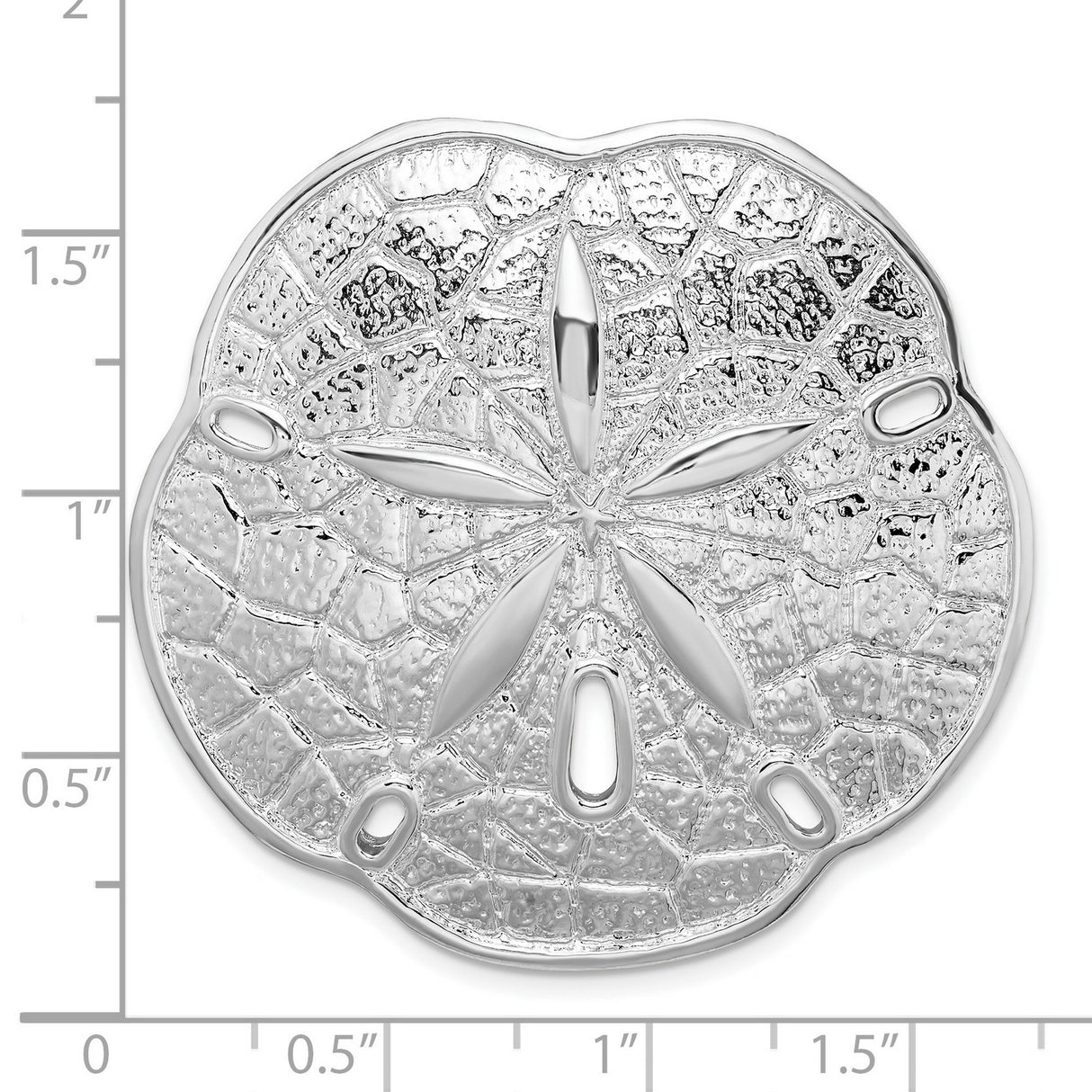 Sterling Silver Sand Dollar Pendant with Scalloped Edge, Ocean Charm, Nature Jewelry for Women