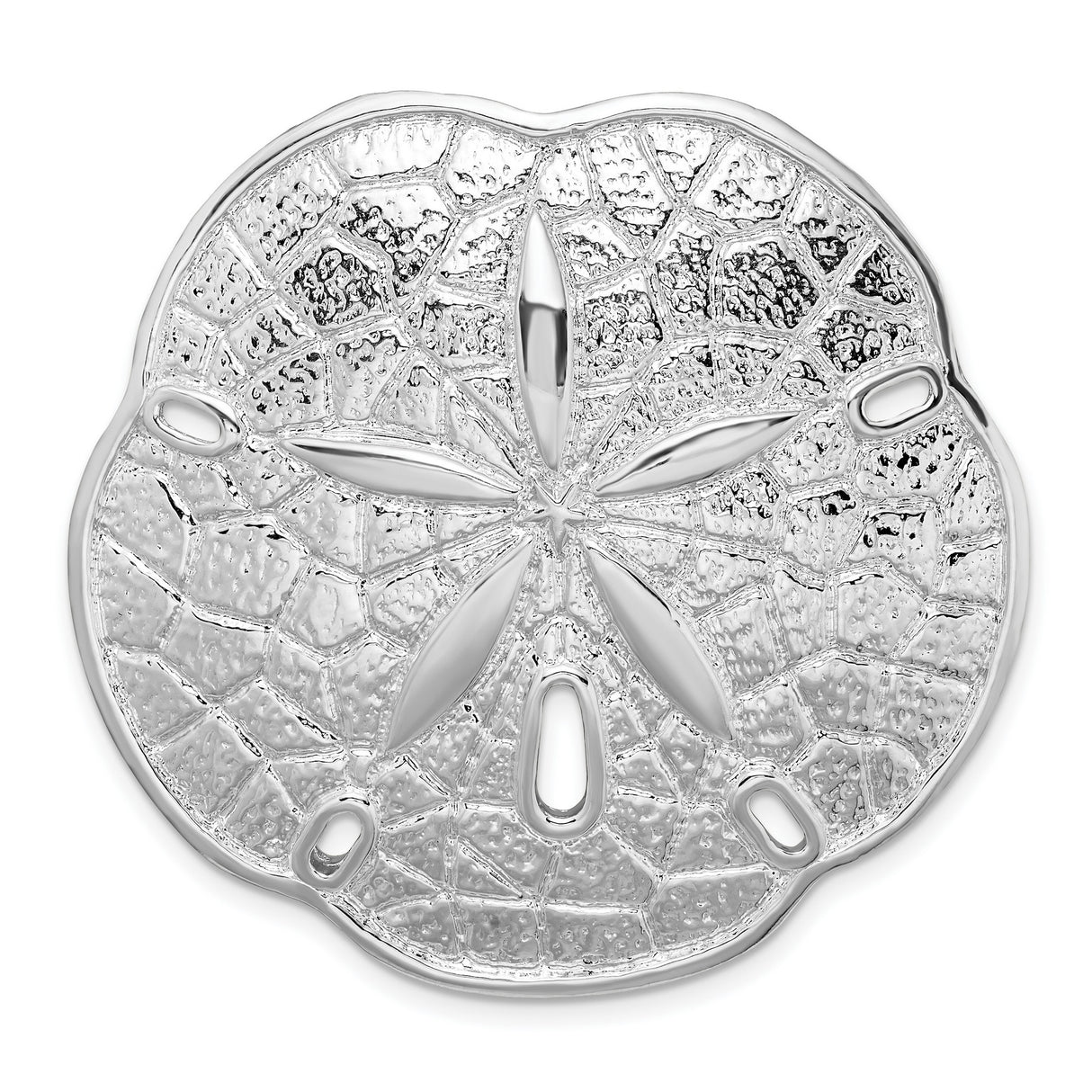 Sterling Silver Sand Dollar Pendant with Scalloped Edge, Ocean Charm, Nature Jewelry for Women