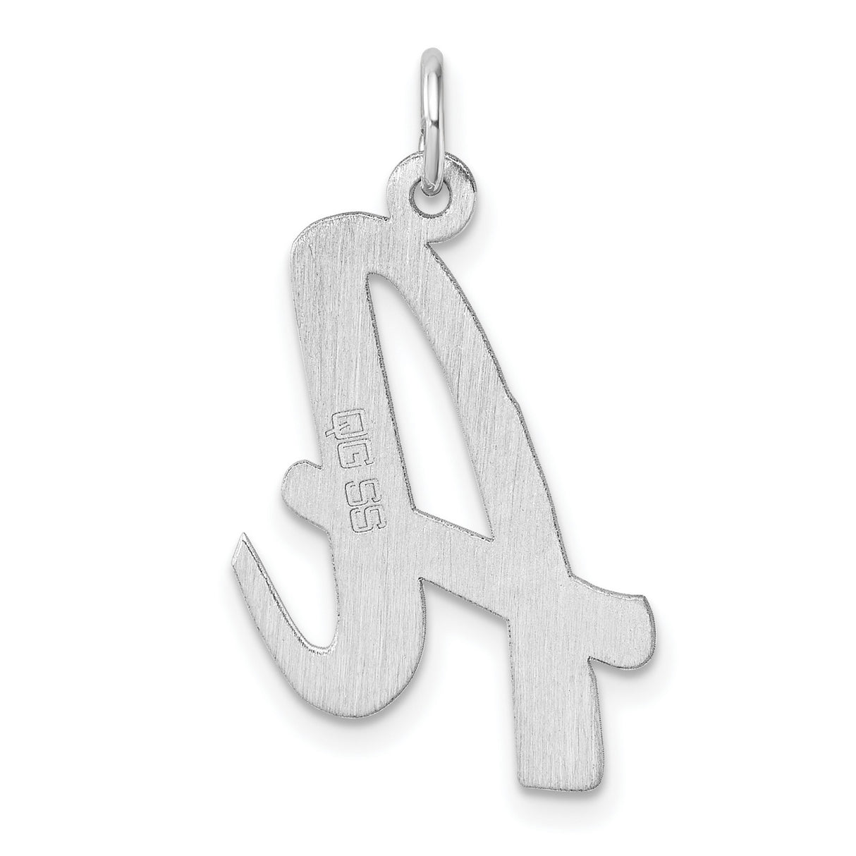 Sterling Silver Script Letter A Pendant Charm, Cursive Initial, Minimalist Style for Women or Unisex