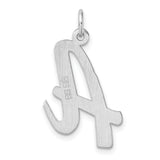 Sterling Silver Script Letter A Pendant Charm, Cursive Initial, Minimalist Style for Women or Unisex