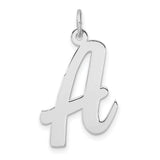 Sterling Silver Script Letter A Pendant Charm, Cursive Initial, Minimalist Style for Women or Unisex